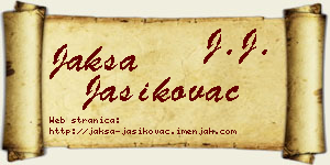 Jakša Jasikovac vizit kartica